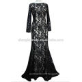 Long Sleeve Evening Dress 2016 New Embroidered Mermaid Formal Banquet Dress